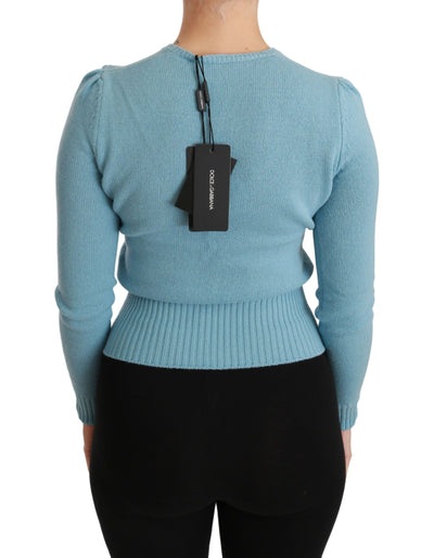 Blue Wool Queen Heart Pullover Sweater