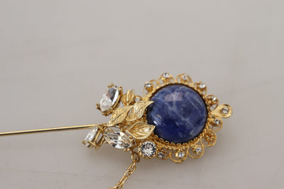 925 Sterling Silver Gemstone Crystal Chain Pin Brooch