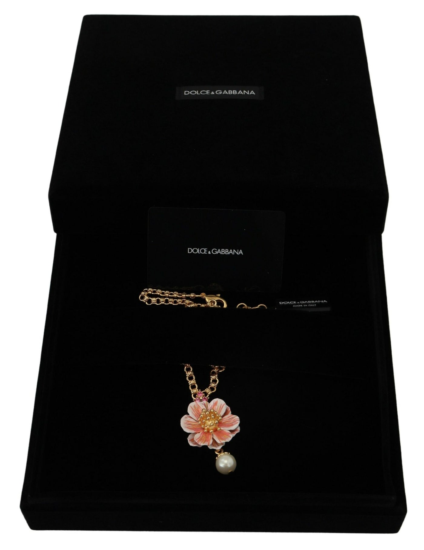 Gold Tone Floral Crystals Pink Embellished Necklace