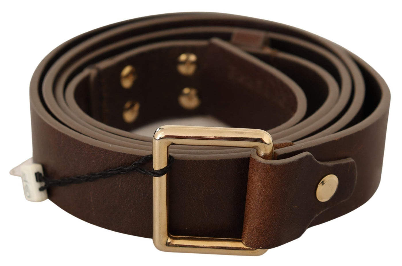 Gold Metal Buckle Waist Genuine Leather Belt