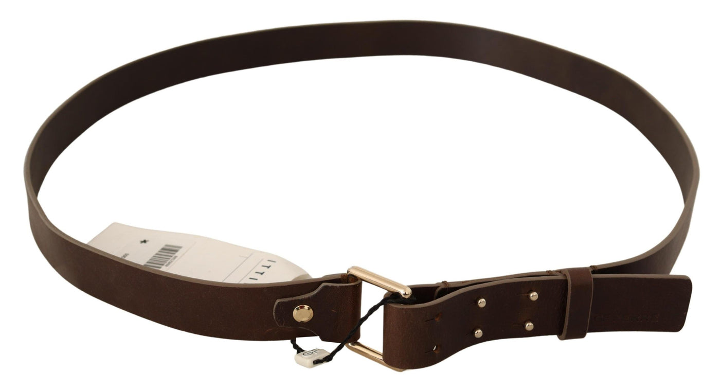 Gold Metal Buckle Waist Genuine Leather Belt