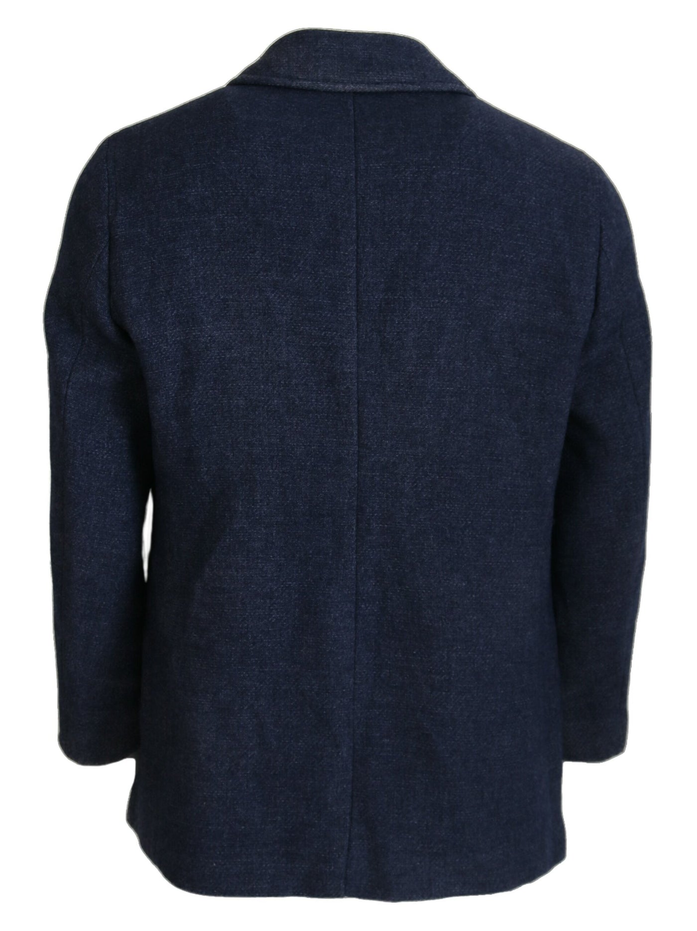 Blue Wool Long Sleeve Coat Jacket