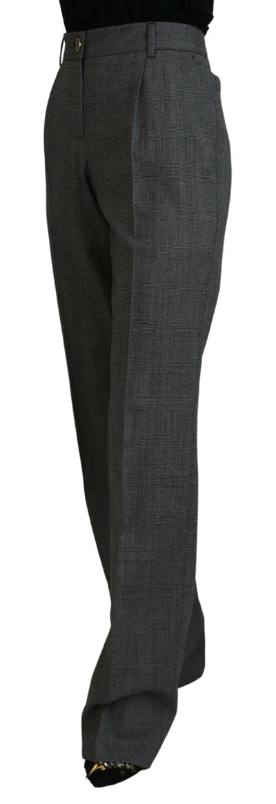 Gray High Waist Women Wool Pants