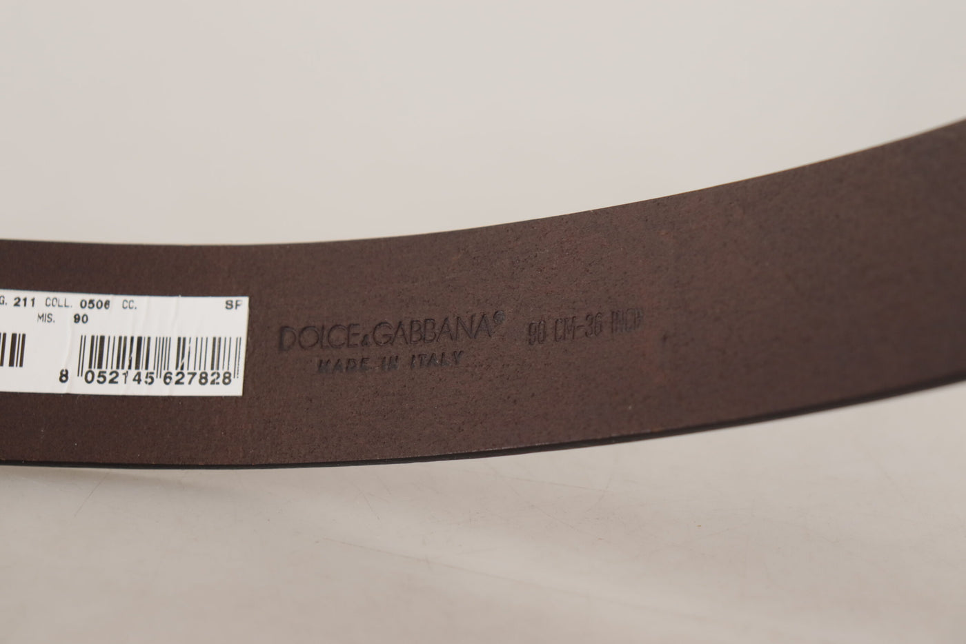 Brown Plain Calf Leather Gold Tone Buckle Belt