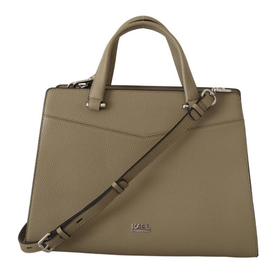 Sage Green Leather Tote Bag