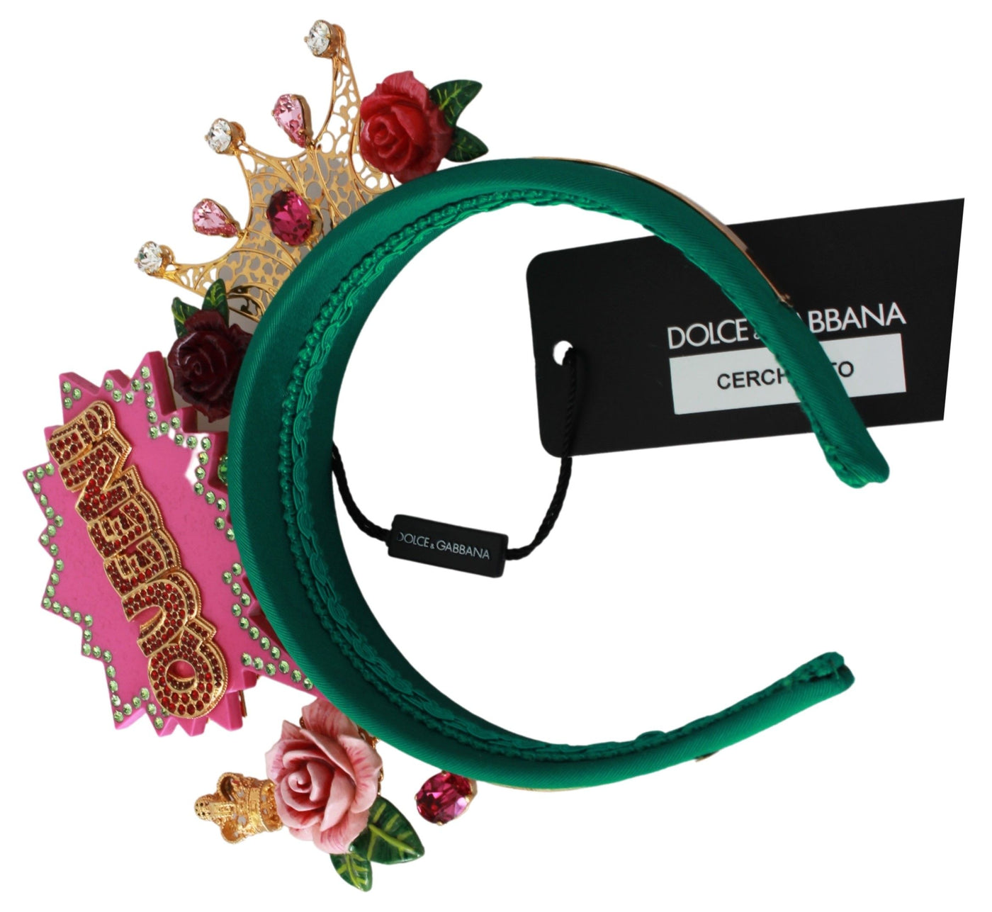 Green Crystal Crown Queen Roses Cartoons Diadem Headband