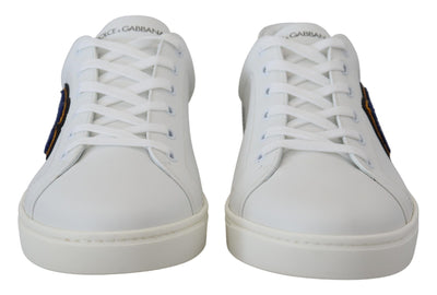 White Leather DG Logo Casual Sneakers Shoes