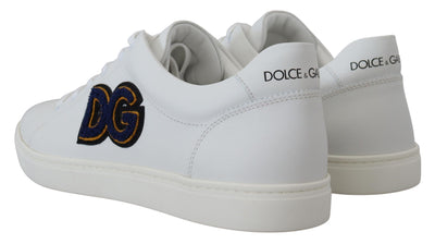 White Leather DG Logo Casual Sneakers Shoes