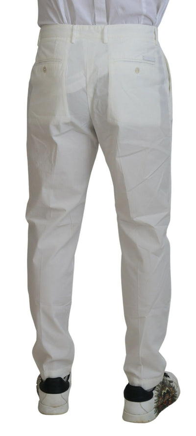 White Cotton Skinny Chino Pants