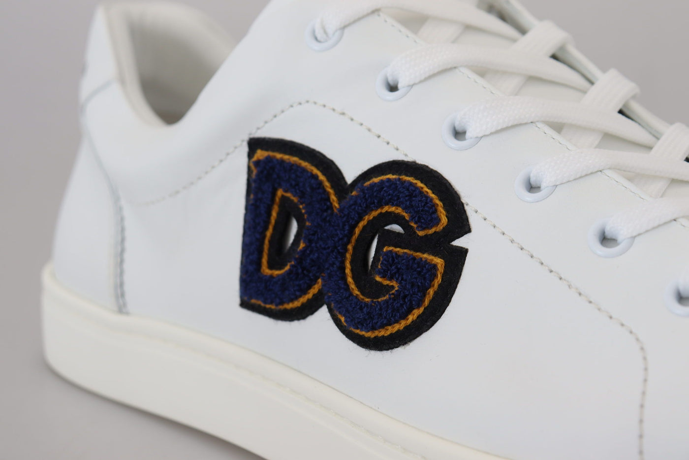 White Leather DG Logo Casual Sneakers Shoes