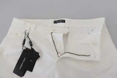 White Cotton Skinny Chino Pants