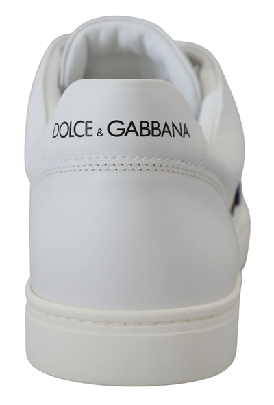 White Leather DG Logo Casual Sneakers Shoes