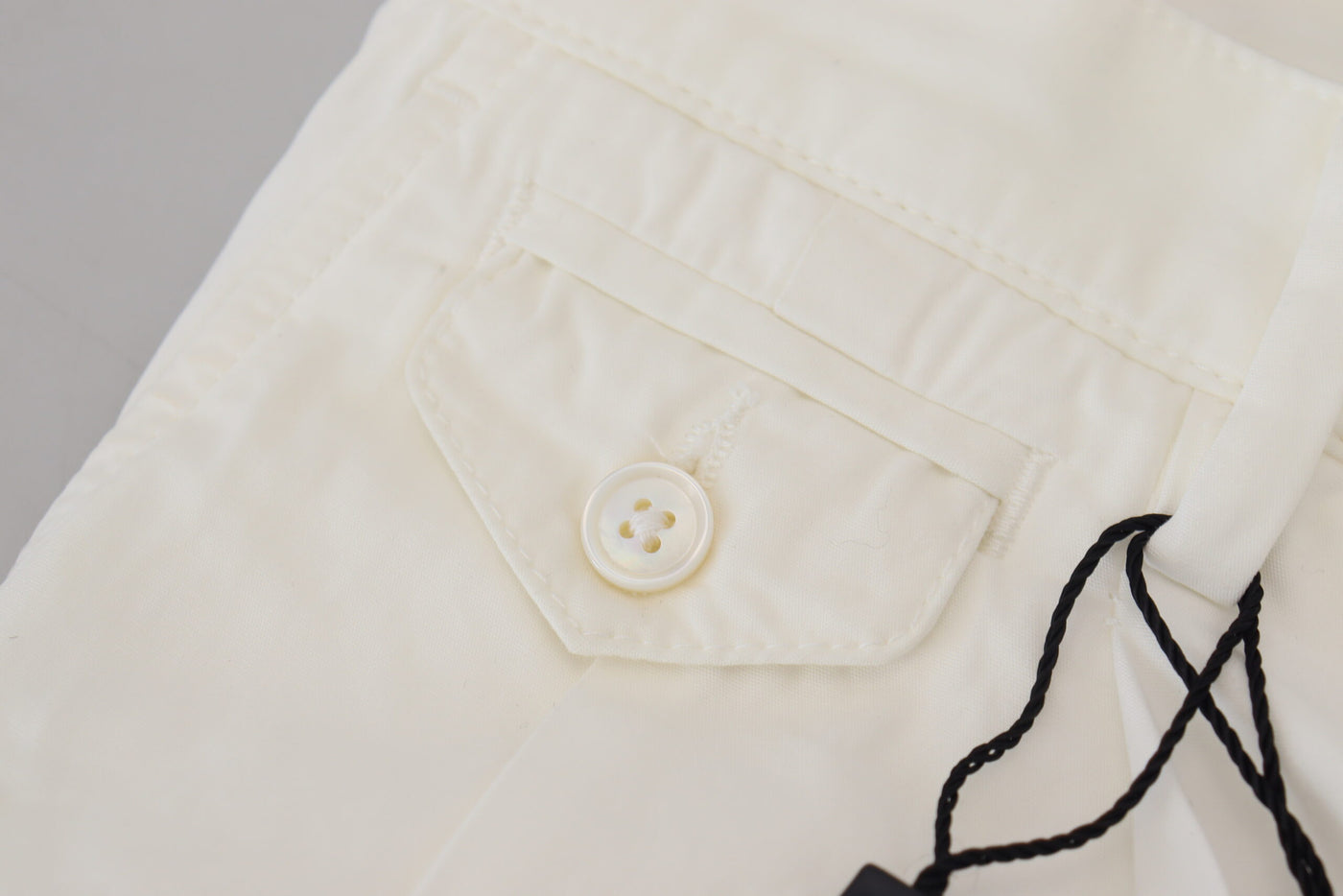 White Cotton Skinny Chino Pants