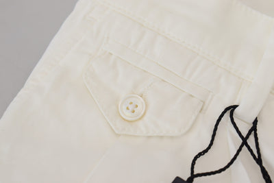 White Cotton Skinny Chino Pants