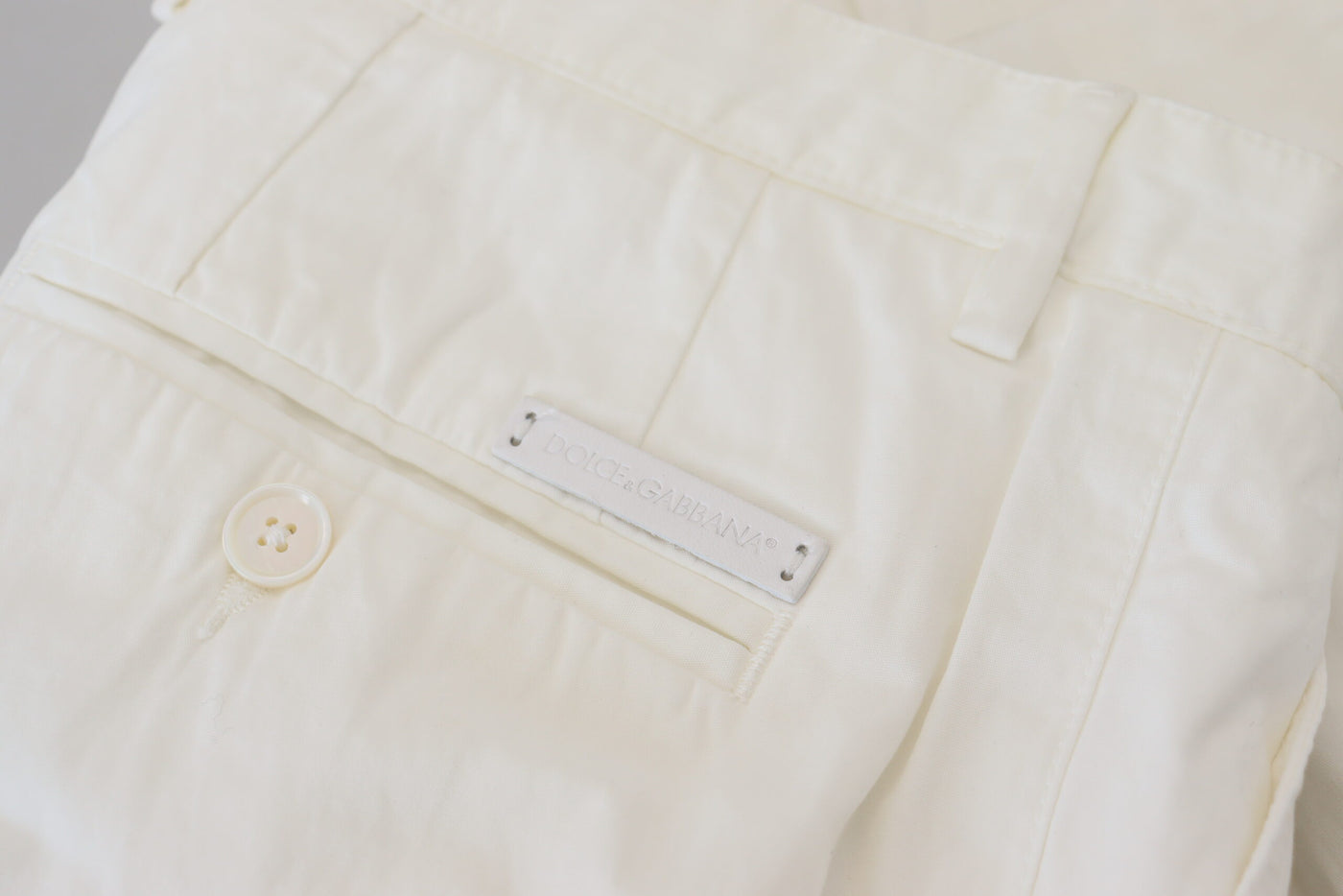 White Cotton Skinny Chino Pants