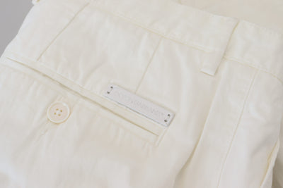 White Cotton Skinny Chino Pants