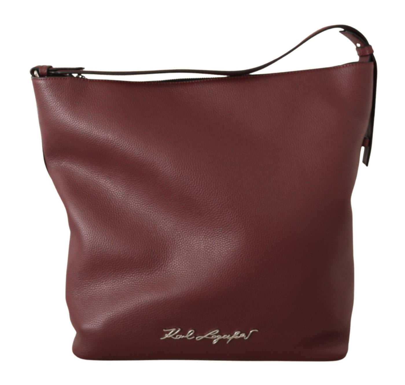 Wine Pebble Leather Tote Bag