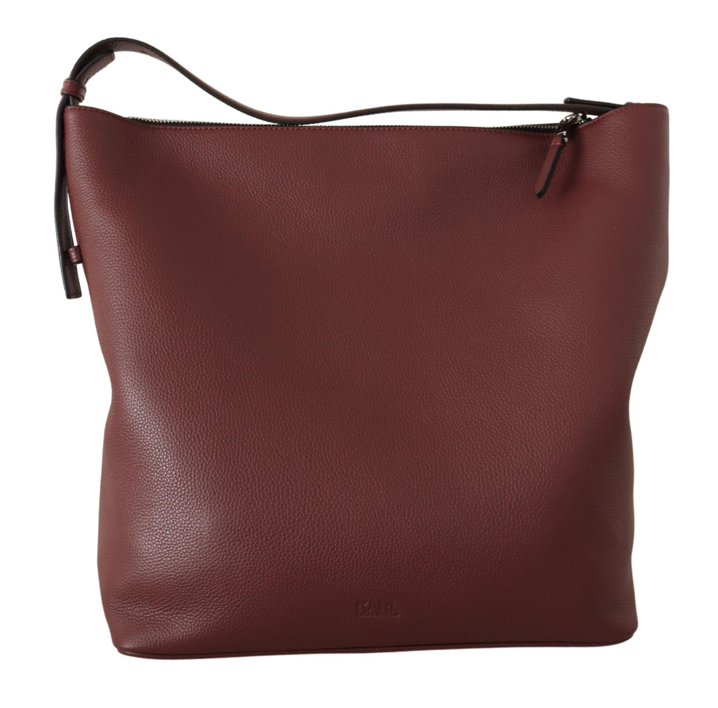 Wine Pebble Leather Tote Bag