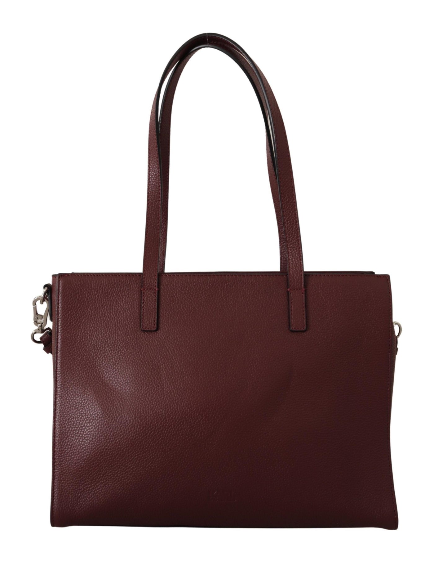 Wine Pebble Leather Tote Bag