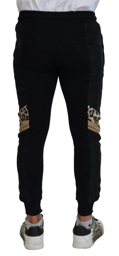 Black Polyester Skinny Jogger Men Pants