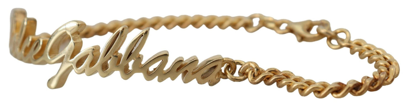 Gold Plated 925 Sterling Silver Chain Logo Bracelet