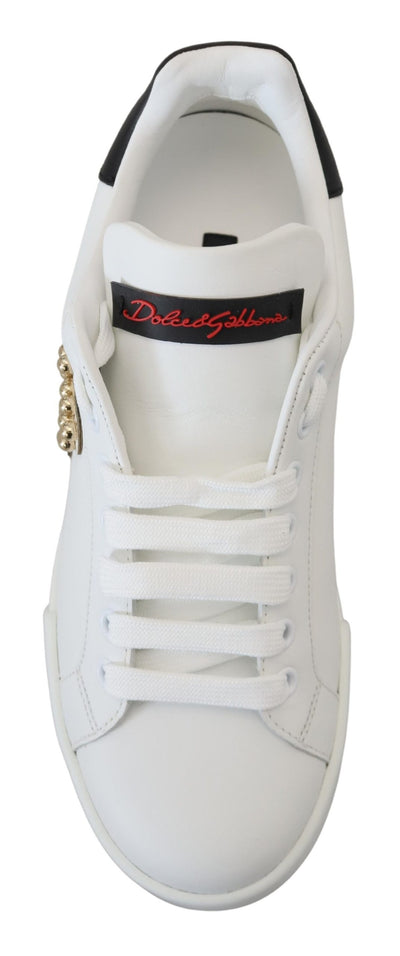 White Logo Patch Embellished Sneakers Shoes