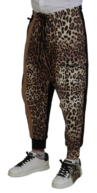 Multicolor Leopard Print Cargo Jogger Pants