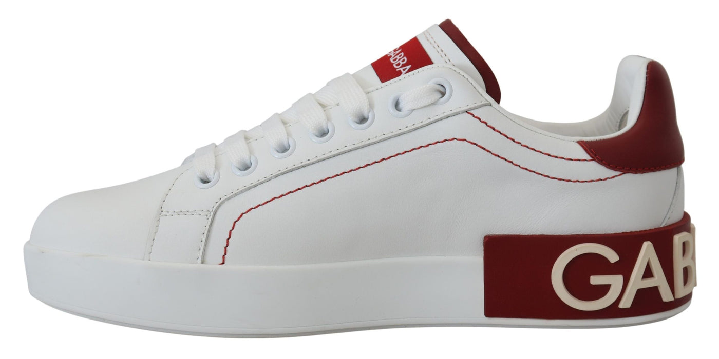 White Red Logo Patch Women Sneakers Shoes