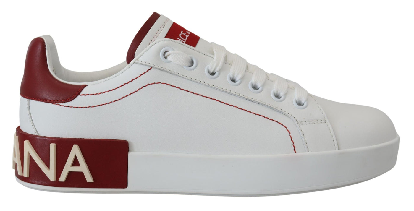 White Red Logo Patch Women Sneakers Shoes