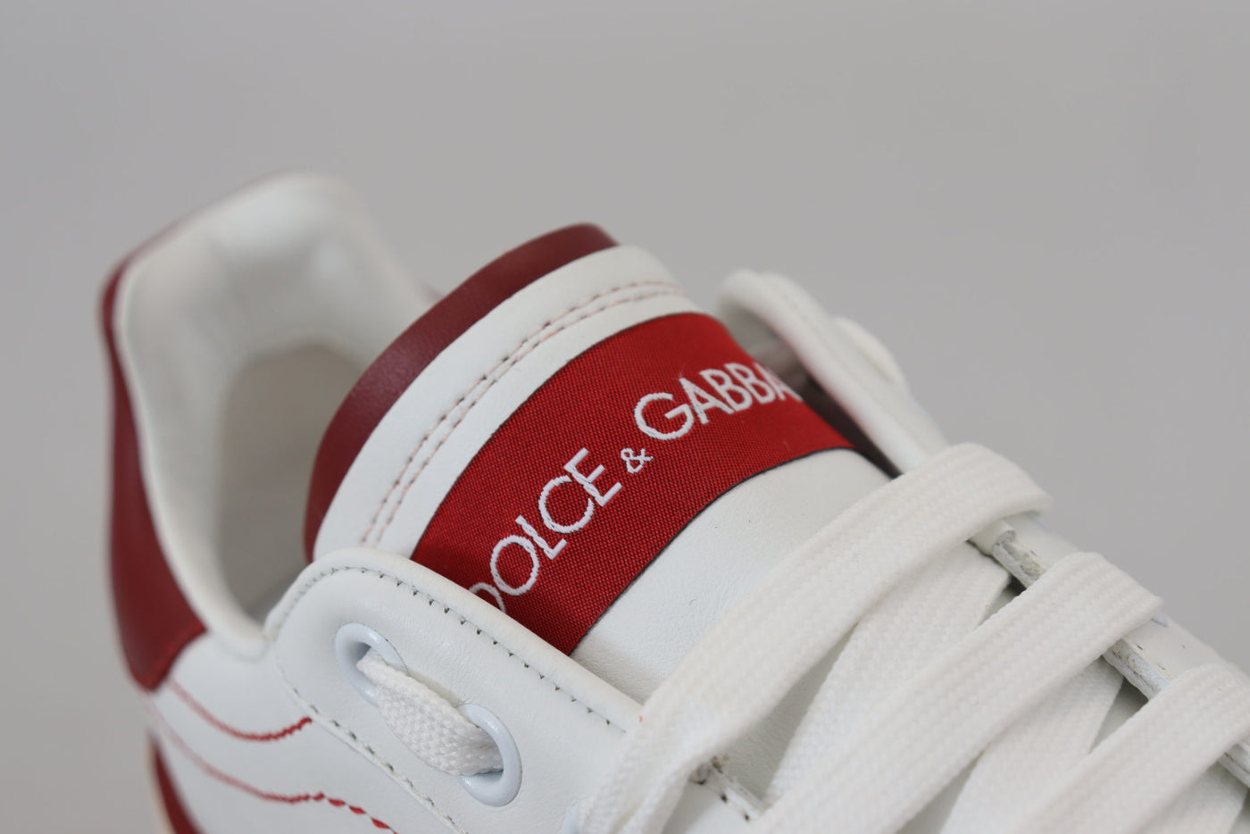 White Red Logo Patch Women Sneakers Shoes