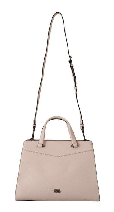 Light Pink Leather Tote Shoulder Bag