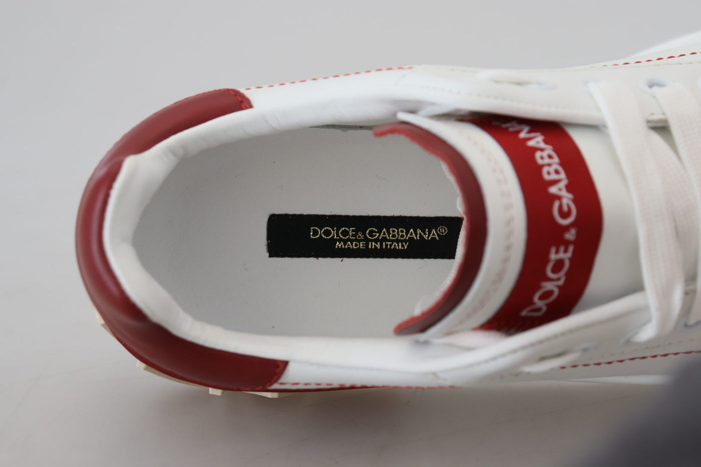 White Red Logo Patch Women Sneakers Shoes