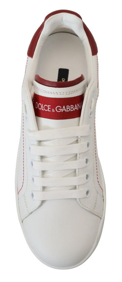 White Red Logo Patch Women Sneakers Shoes