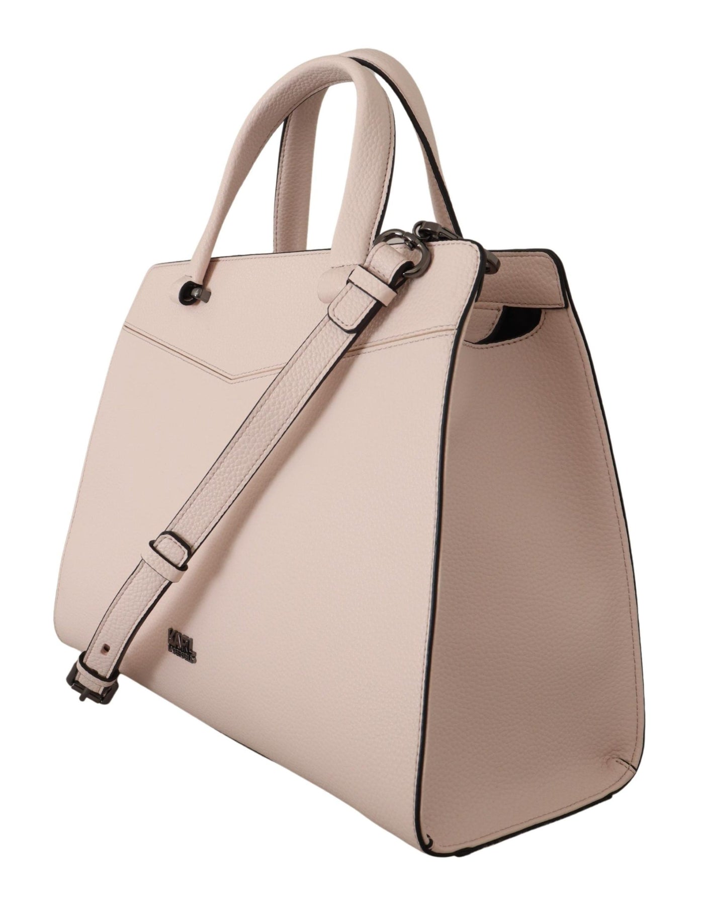 Light Pink Leather Tote Shoulder Bag