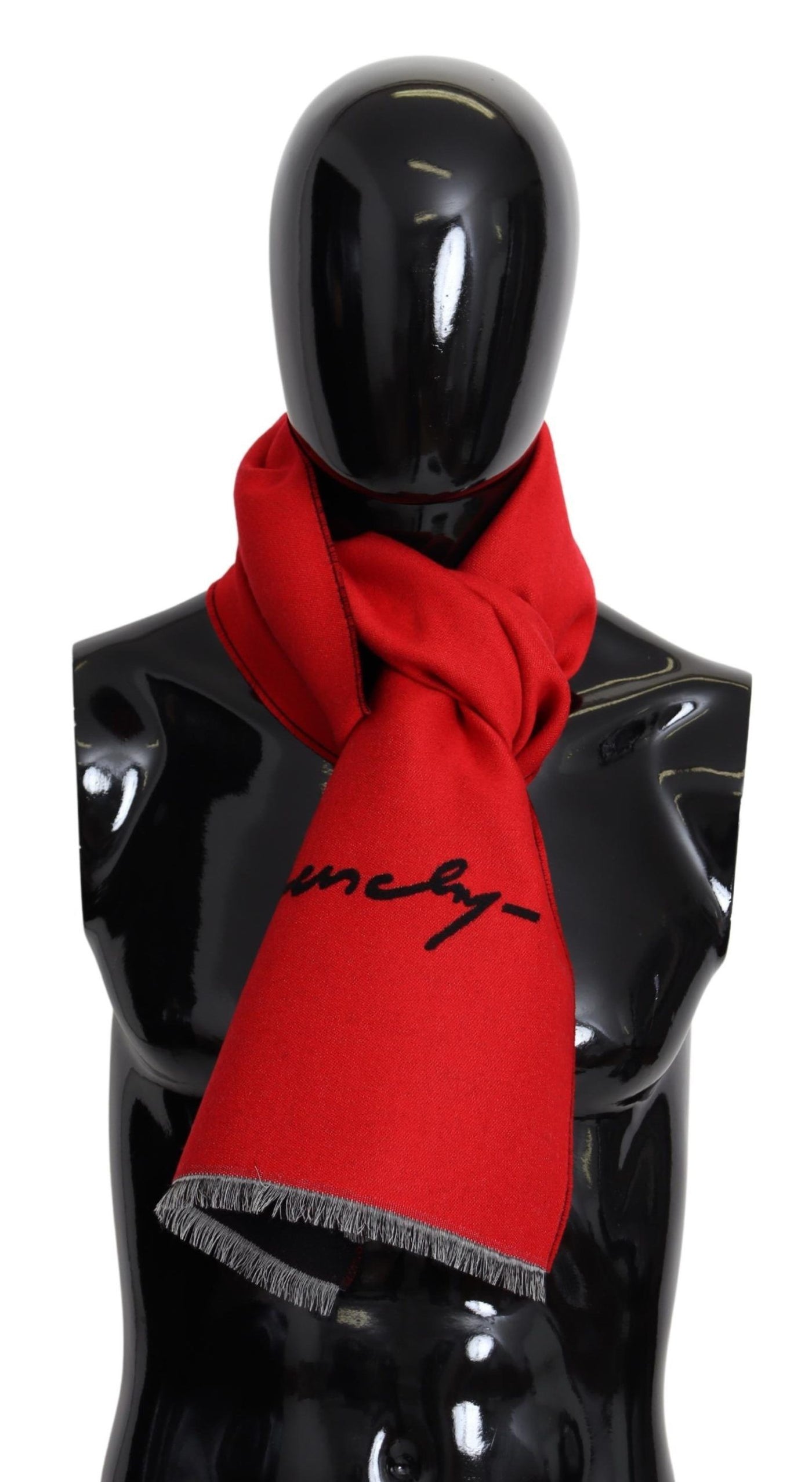 Red Black Wool Unisex Winter Warm Scarf Wrap Shawl