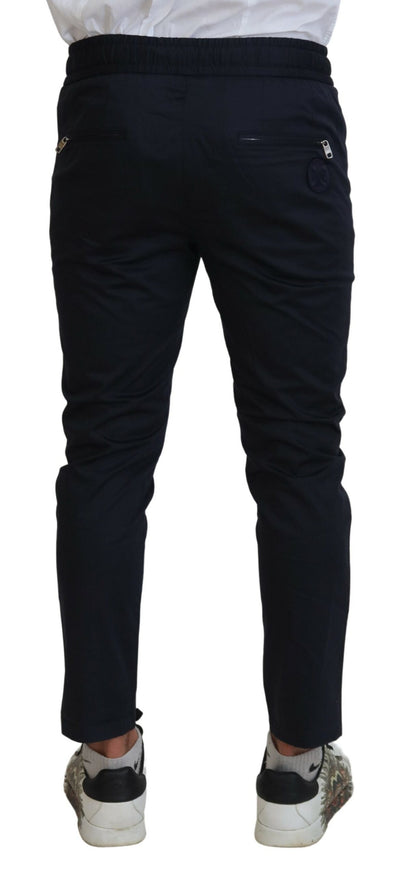 Dark Blue Cotton Skinny Jogger Pants