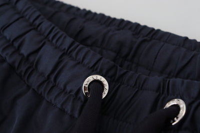 Dark Blue Cotton Skinny Jogger Pants