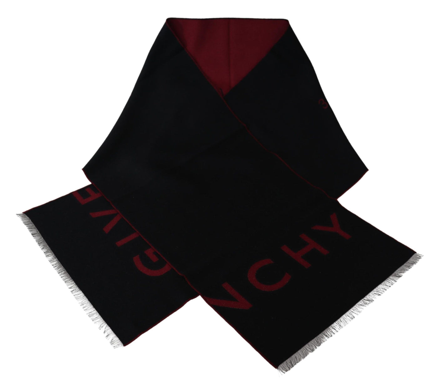 Black Red Wool Unisex Winter Warm Wrap Scarf Shawl