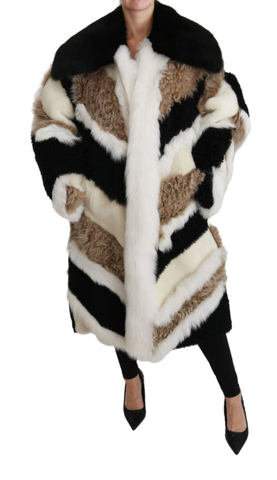 Sheep Fur Shearling Cape Jacket Coat