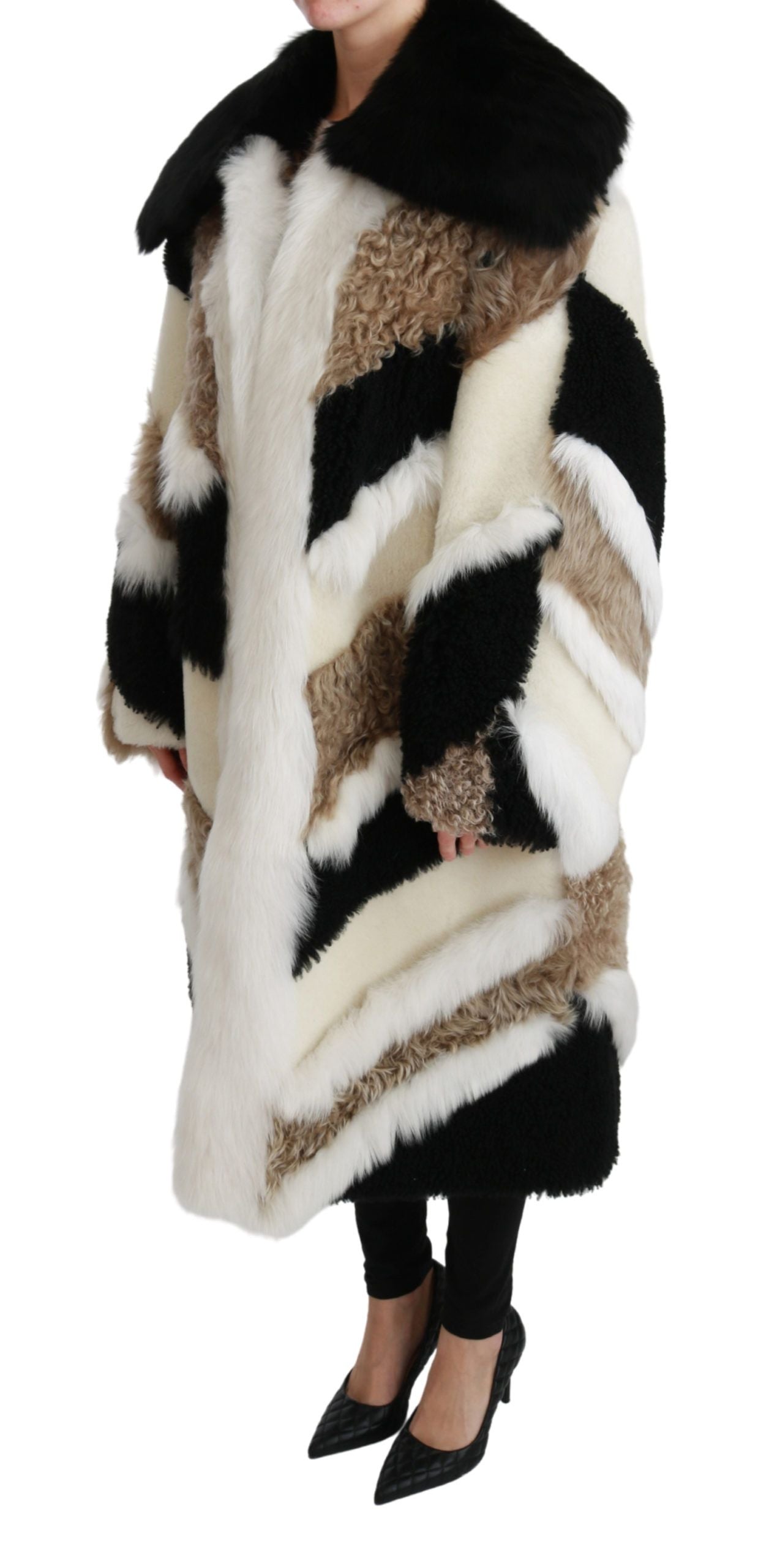 Sheep Fur Shearling Cape Jacket Coat