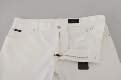 White Cotton Comfort Fit Denim Jeans