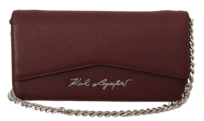 Wine Leather Evening Clutch Bag