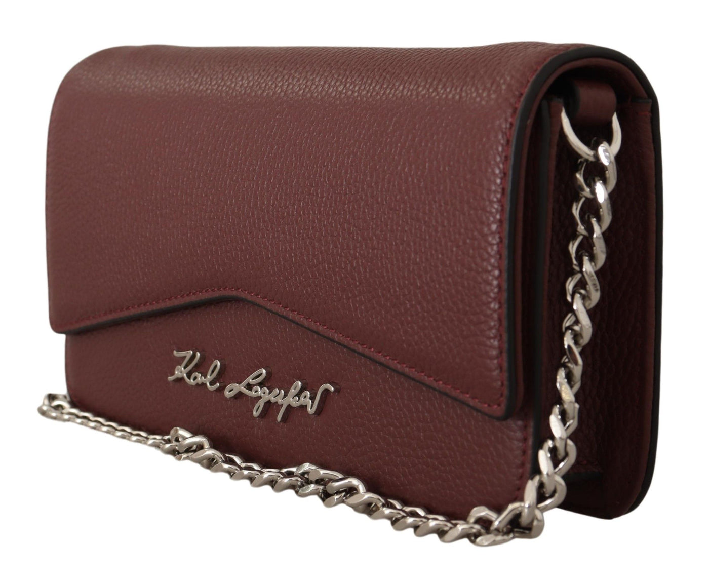 Wine Leather Evening Clutch Bag