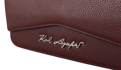 Wine Leather Evening Clutch Bag