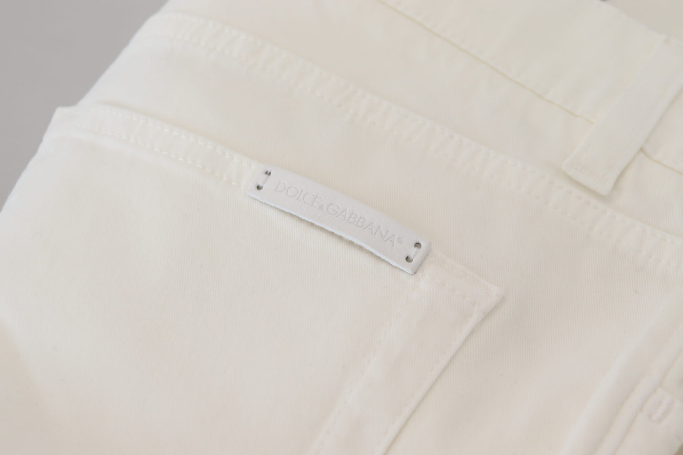 White Cotton Stretch Classic Men Denim Jeans