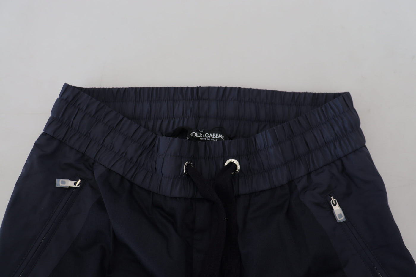 Dark Blue Cotton Zipper Jogger Pants