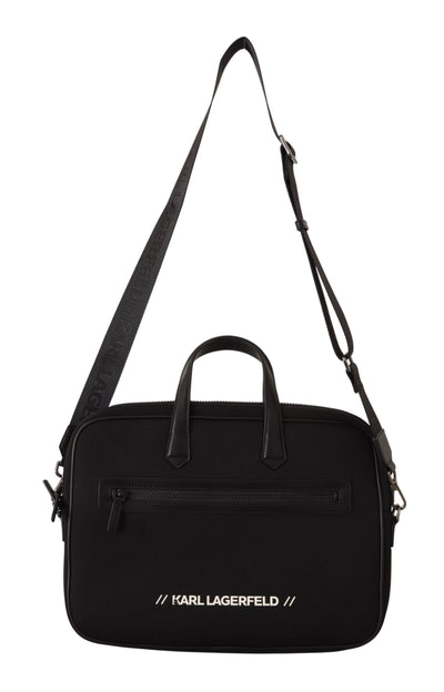 Black Nylon Laptop Crossbody Bag