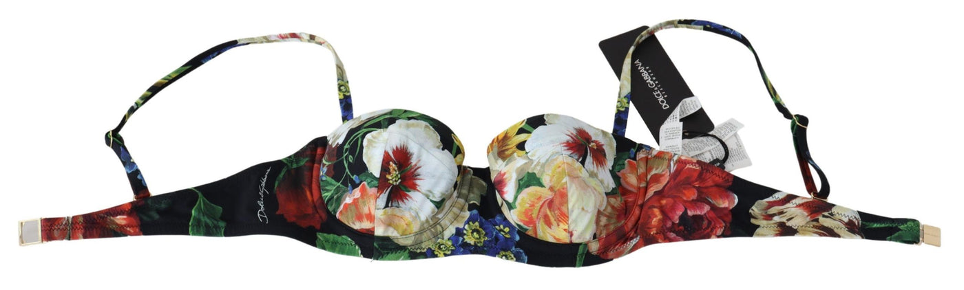 Multicolor Floral Print Swimwear Bikini Tops