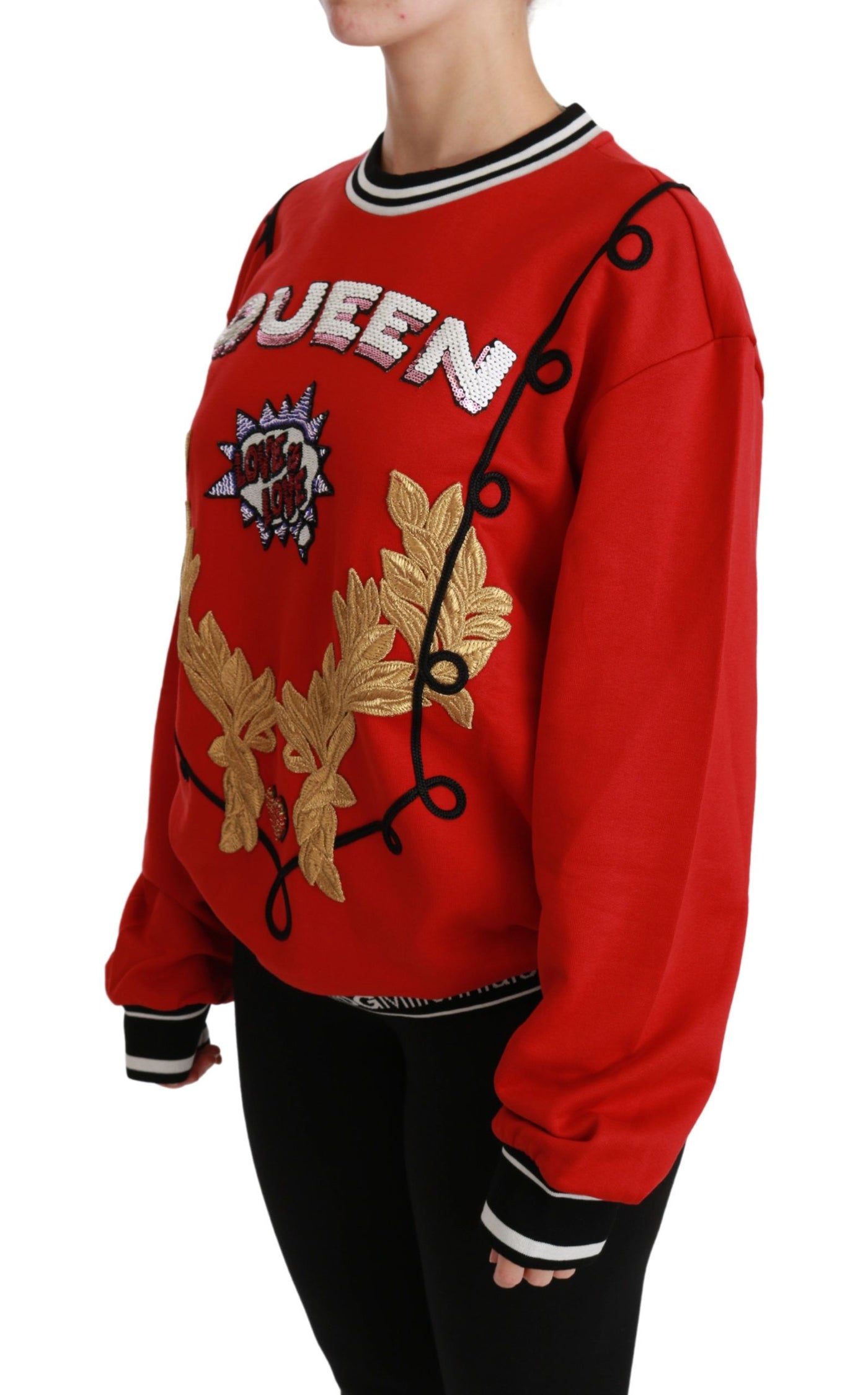 Red Queen Sequined Love Pullover Sweater