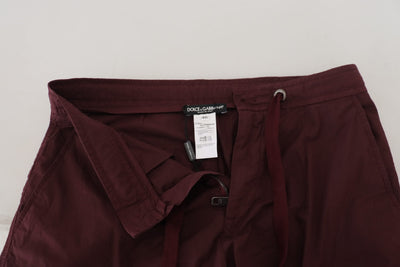 Bordeaux Cotton Cargo Jogger Sweatpants Pants